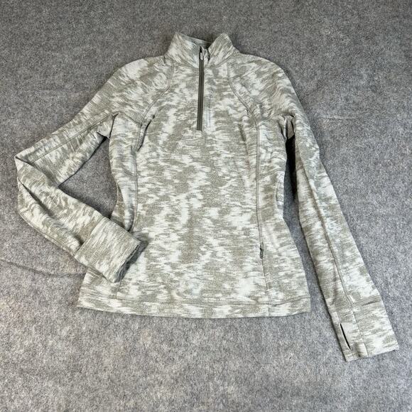 Lululemon Its Rulu Run Women’s 6 1/4 Zip Shirt Data Rush Mini Jacquard Slim Fit - Picture 1 of 10